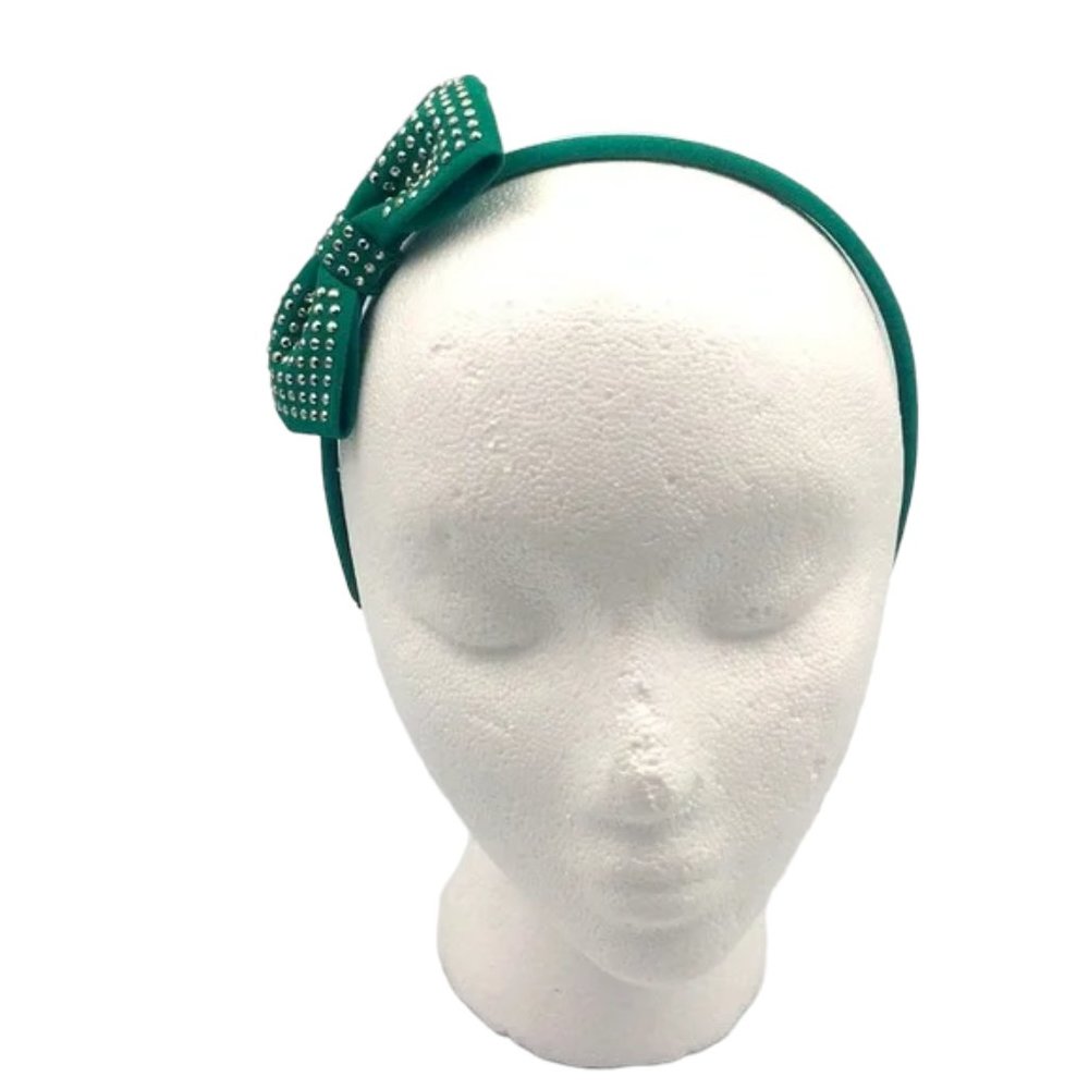 Green Bow w/ Studs Headband